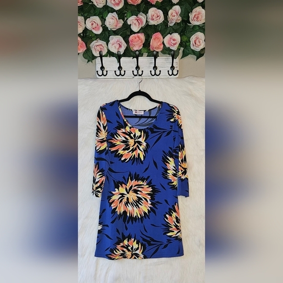 Altila Dresses & Skirts - Aldila Vibrant Floral Long Sleeve Dress